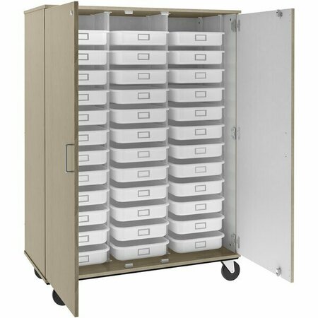 I.D. SYSTEMS 67'' Tall Natural Elm Mobile Storage Cabinet with 36 3 1/2'' Trays 80275F67019 538275F67019